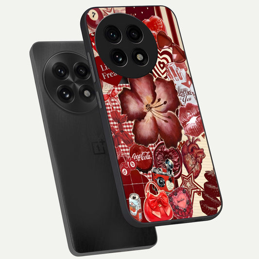  Aesthetic Little Freak phone case For OnePlus 13R showing premium glass back cover with detailed artwork