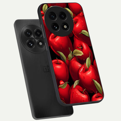  Apple Pattern phone case For OnePlus 13R showing premium glass back cover with detailed artwork