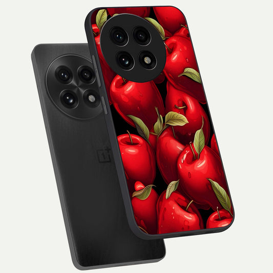  Apple Pattern phone case For OnePlus 13R showing premium glass back cover with detailed artwork