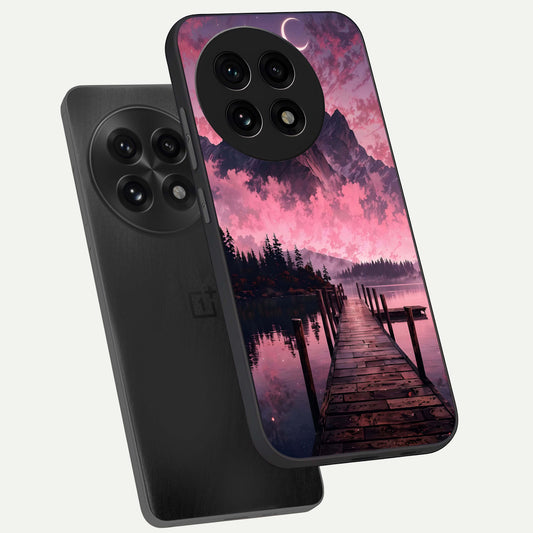  Beautiful Mountain View phone case For OnePlus 13R showing premium glass back cover with detailed artwork