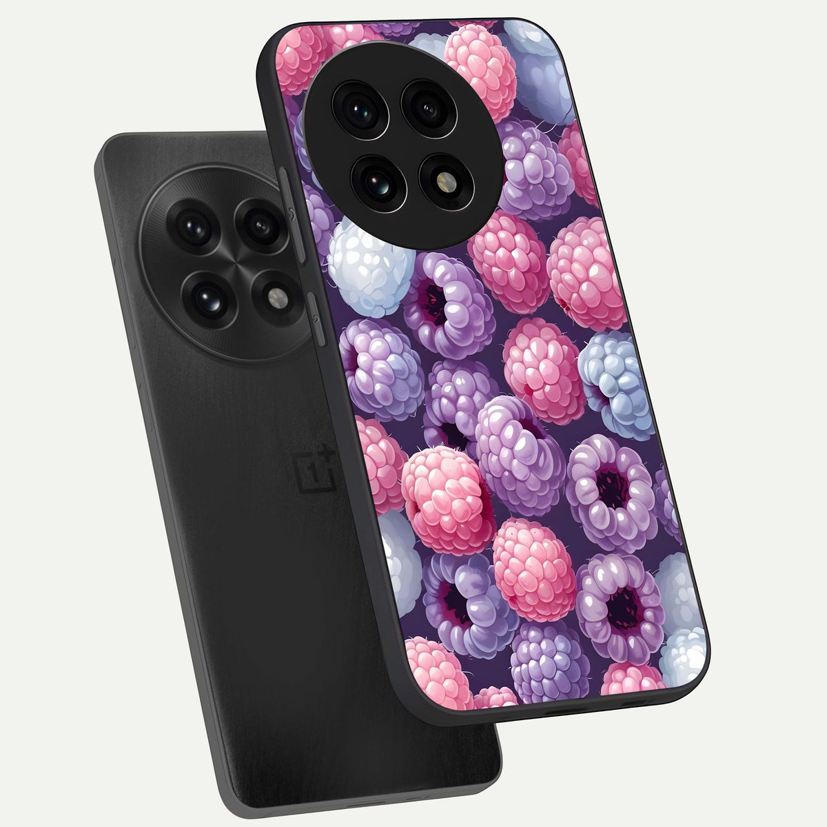  Berry Candy Pop phone case For OnePlus 13R showing premium glass back cover with detailed artwork