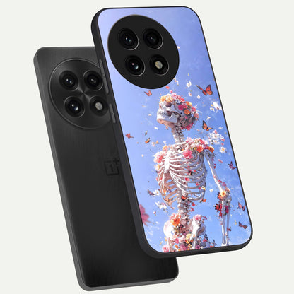  Bloom Beyond Bones phone case For OnePlus 13R showing premium glass back cover with detailed artwork
