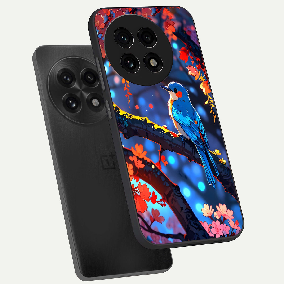  Blooming Water Drift phone case For OnePlus 13R showing premium glass back cover with detailed artwork