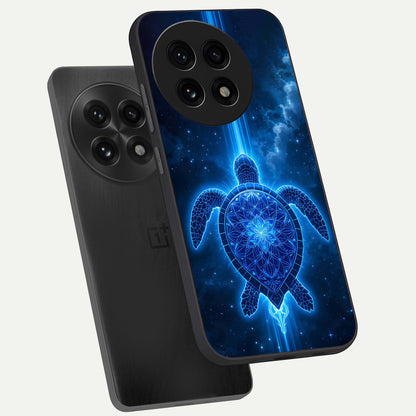  Blue Galaxy Turtle phone case For OnePlus 13R showing premium glass back cover with detailed artwork