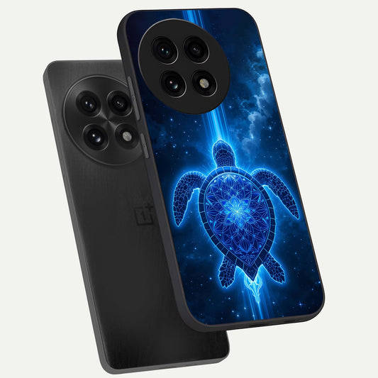  Blue Galaxy Turtle phone case For OnePlus 13R showing premium glass back cover with detailed artwork