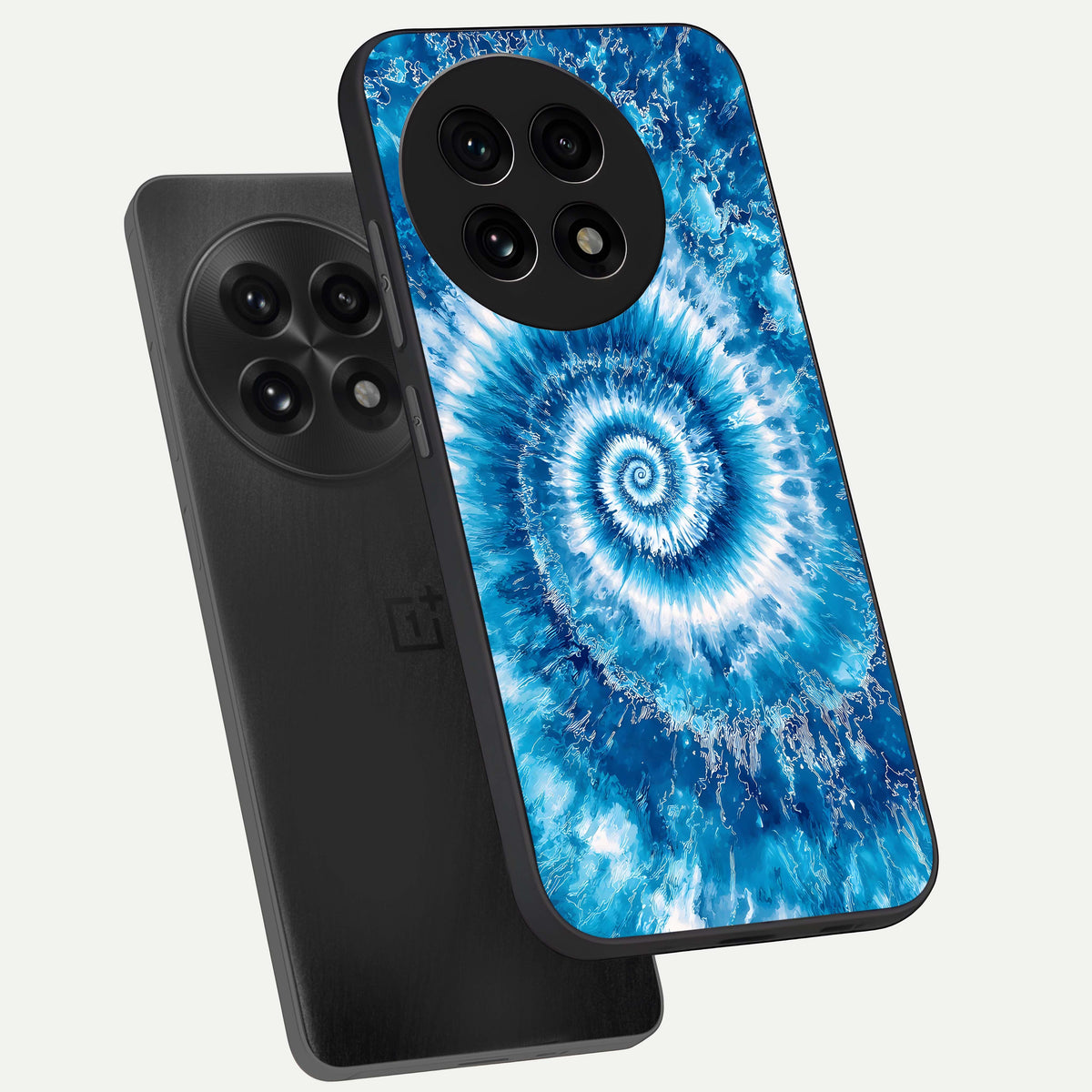  Blue Galaxy Wave phone case For OnePlus 13R showing premium glass back cover with detailed artwork