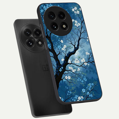  Blue Tree Serenity phone case For OnePlus 13R showing premium glass back cover with detailed artwork