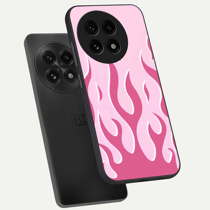  Blush Flame Energy phone case For OnePlus 13R showing premium glass back cover with detailed artwork
