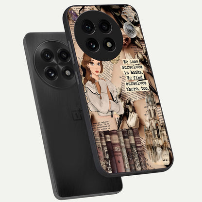  Bookish Dream World phone case For OnePlus 13R showing premium glass back cover with detailed artwork
