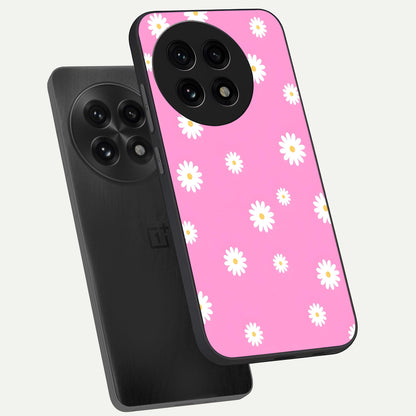  Bubblegum Daisy Pop phone case For OnePlus 13R showing premium glass back cover with detailed artwork