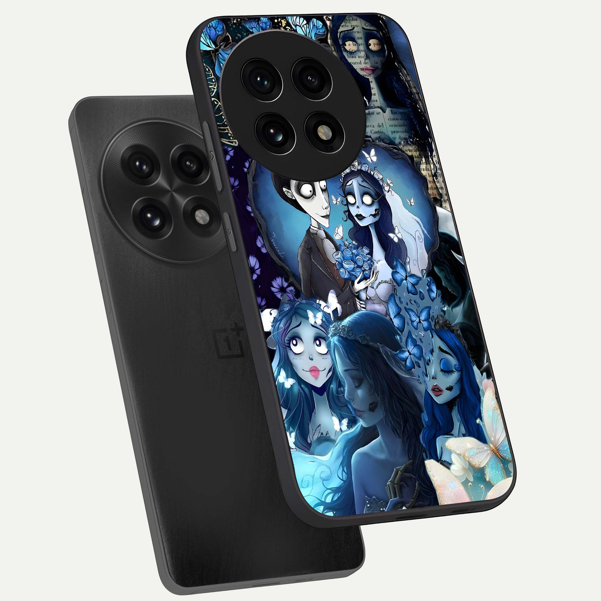  Butterfly Ghost Soul phone case For OnePlus 13R showing premium glass back cover with detailed artwork