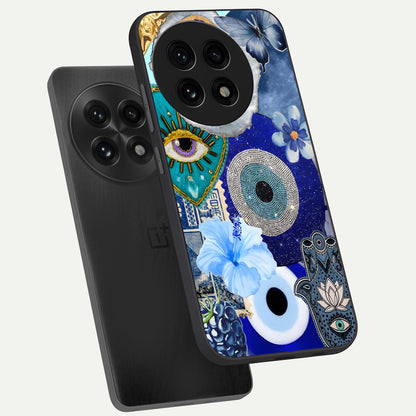  Celestial Blue Vision phone case For OnePlus 13R showing premium glass back cover with detailed artwork