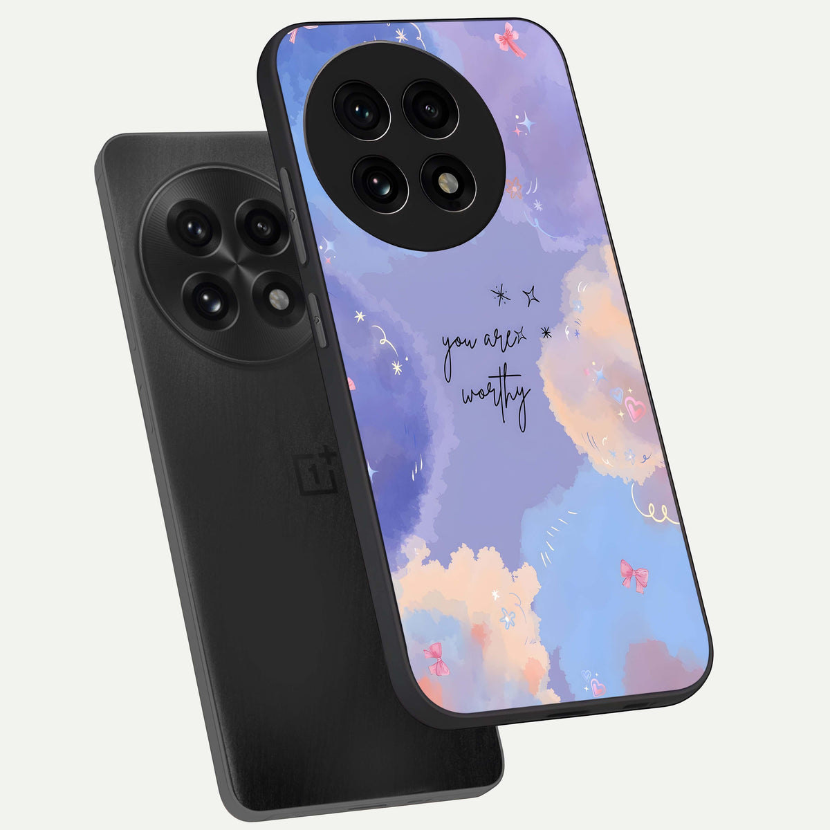  Celestial Cloud Magic phone case For OnePlus 13R showing premium glass back cover with detailed artwork