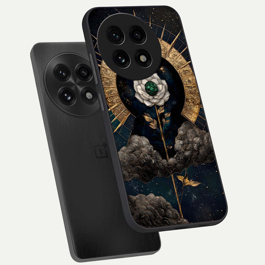  Celestial Lotus Morang phone case For OnePlus 13R showing premium glass back cover with detailed artwork