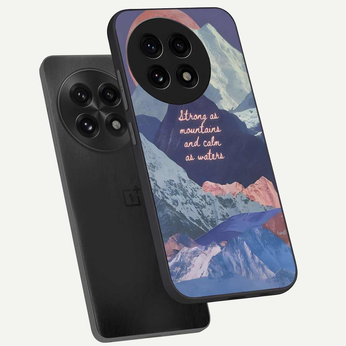  Celestial Mountain Calm phone case For OnePlus 13R showing premium glass back cover with detailed artwork