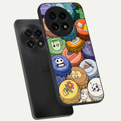  Coins Patterns phone case For OnePlus 13R showing premium glass back cover with detailed artwork