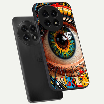  Colorful Eye phone case For OnePlus 13R showing premium glass back cover with detailed artwork