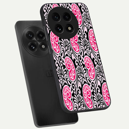 Crimson Paisley Charm phone case For OnePlus 13R showing premium glass back cover with detailed artwork