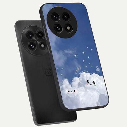  Cute Blossom Cloud phone case For OnePlus 13R showing premium glass back cover with detailed artwork