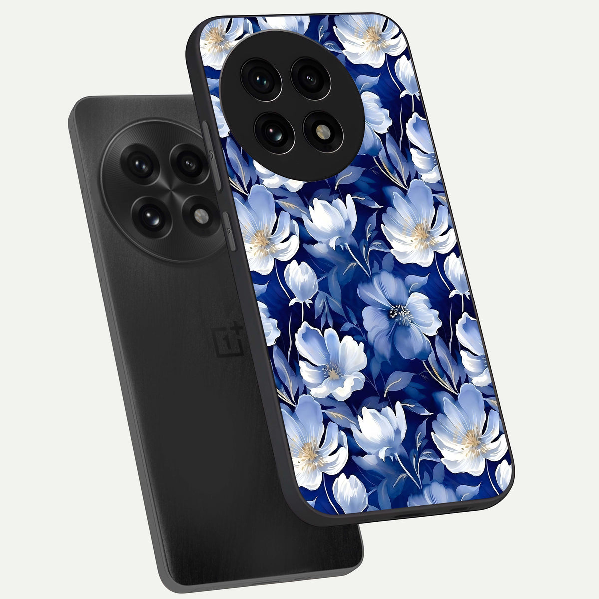  Cute Floral Patterns phone case For OnePlus 13R showing premium glass back cover with detailed artwork