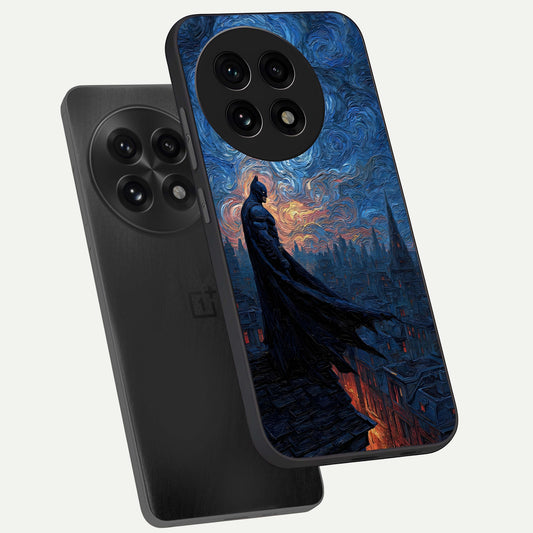  Dark Knight Dusk phone case For OnePlus 13R showing premium glass back cover with detailed artwork