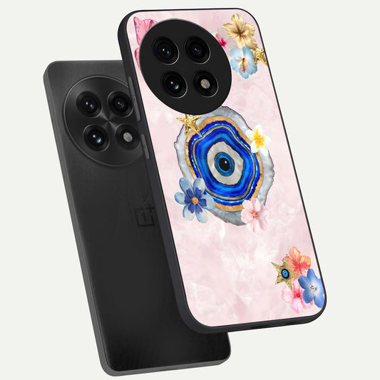  Divine Aura Bloom phone case For OnePlus 13R showing premium glass back cover with detailed artwork