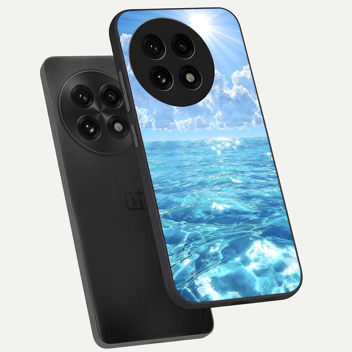  Endless Ocean Horizon phone case For OnePlus 13R showing premium glass back cover with detailed artwork