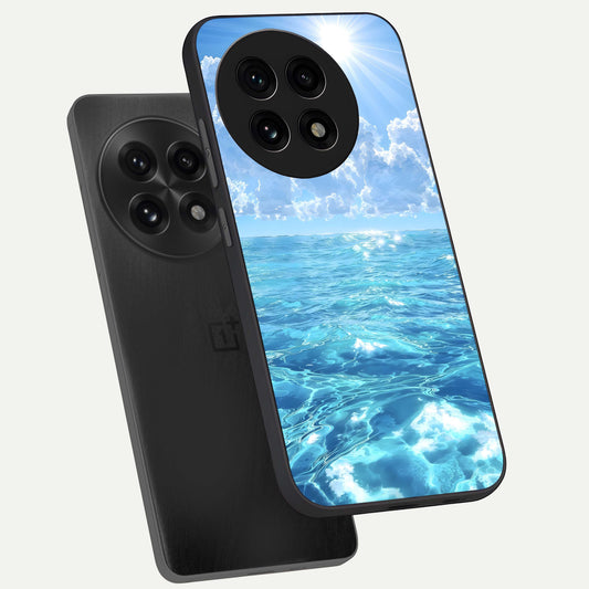  Endless Ocean Horizon phone case For OnePlus 13R showing premium glass back cover with detailed artwork