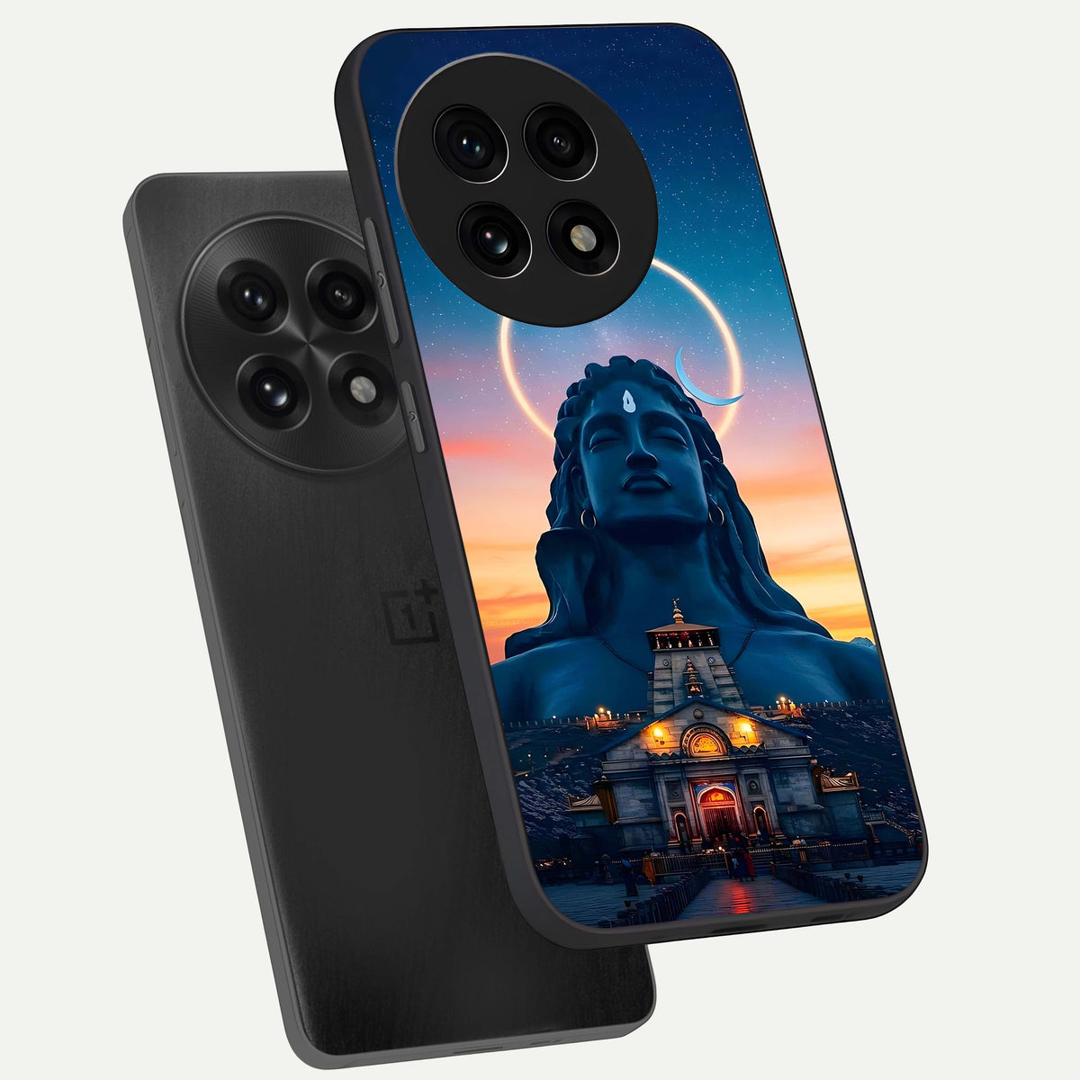  Eternal Shiva Aura phone case For OnePlus 13R showing premium glass back cover with detailed artwork