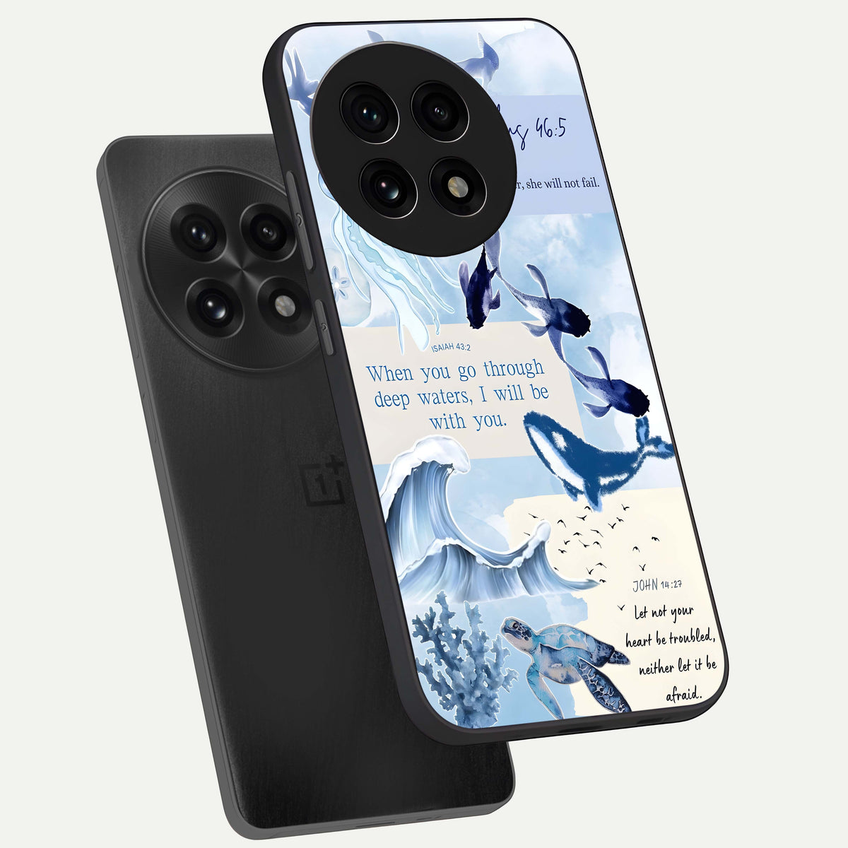  Faithful Ocean Promise phone case For OnePlus 13R showing premium glass back cover with detailed artwork