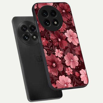  Flower Blush Bloom phone case For OnePlus 13R showing premium glass back cover with detailed artwork