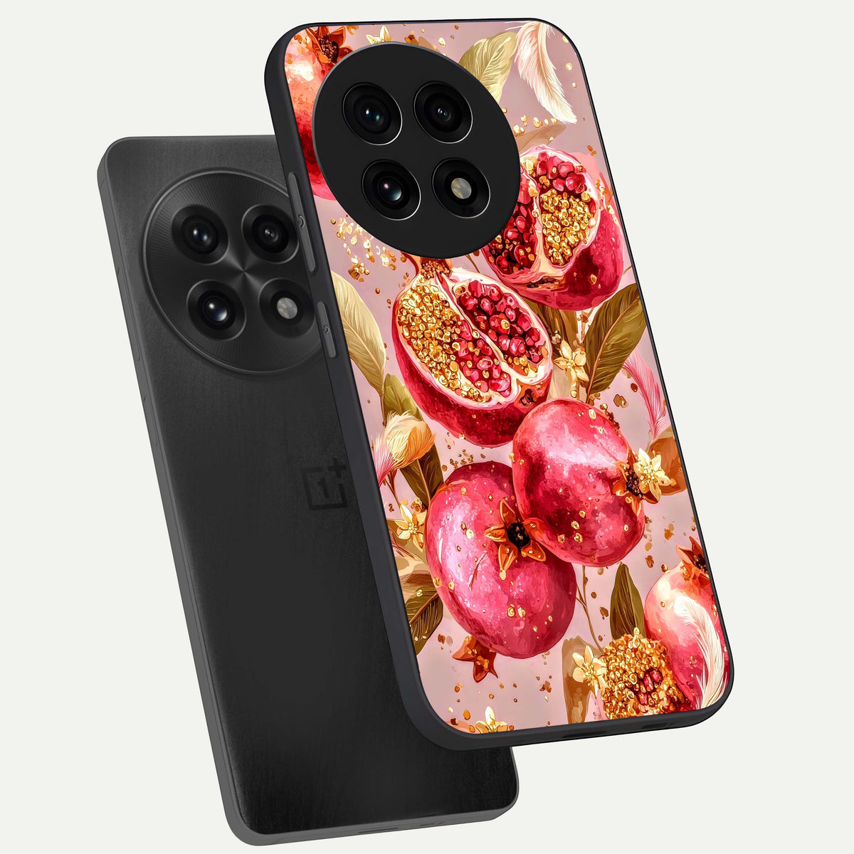  Golden Bloom Glow phone case For OnePlus 13R showing premium glass back cover with detailed artwork