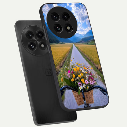  Golden Field Journey phone case For OnePlus 13R showing premium glass back cover with detailed artwork