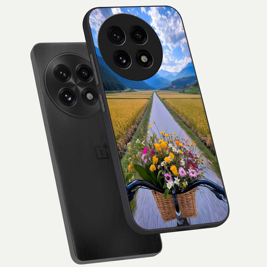  Golden Field Journey phone case For OnePlus 13R showing premium glass back cover with detailed artwork