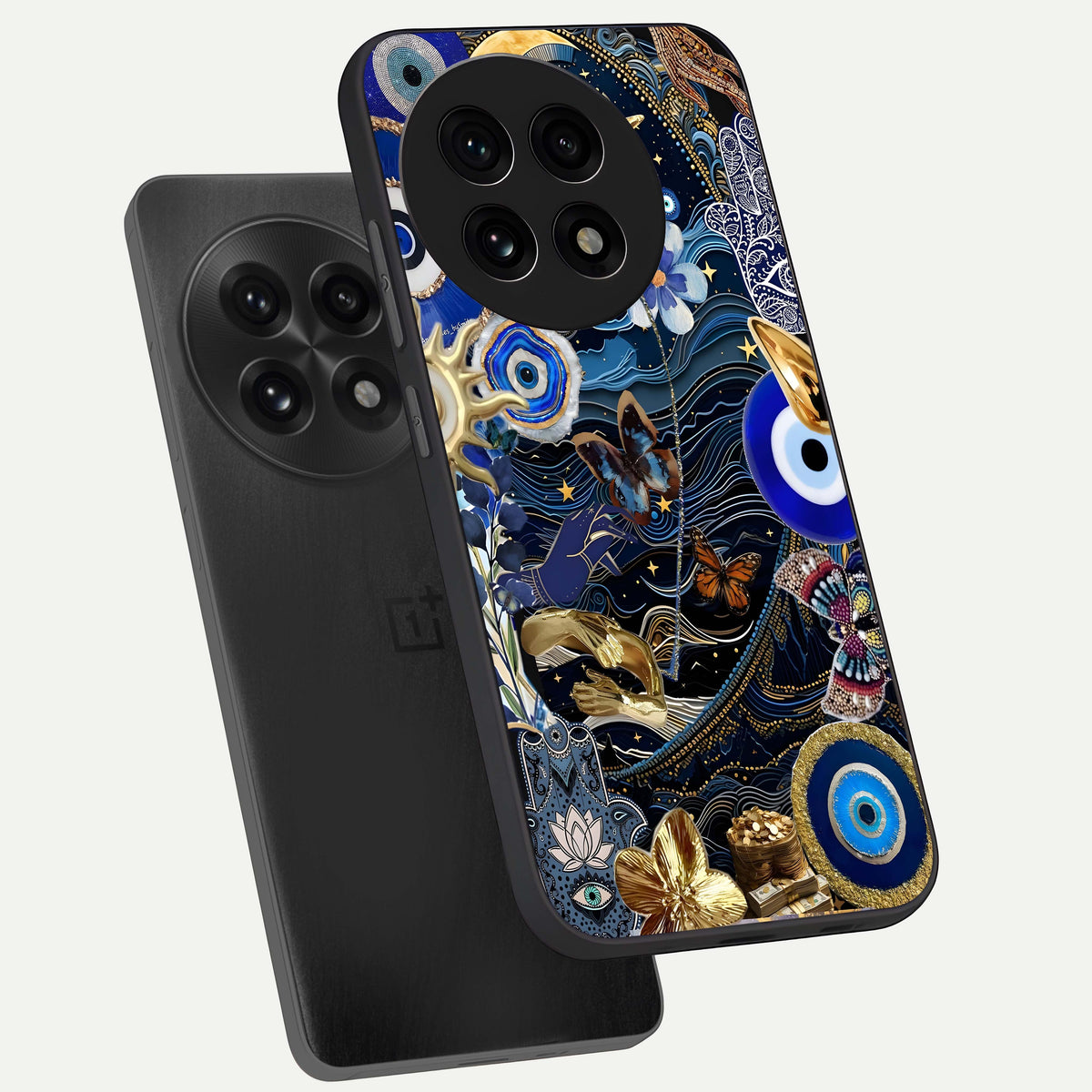  Golden Moon Magic phone case For OnePlus 13R showing premium glass back cover with detailed artwork