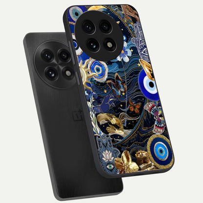  Golden Moon Magic phone case For OnePlus 13R showing premium glass back cover with detailed artwork