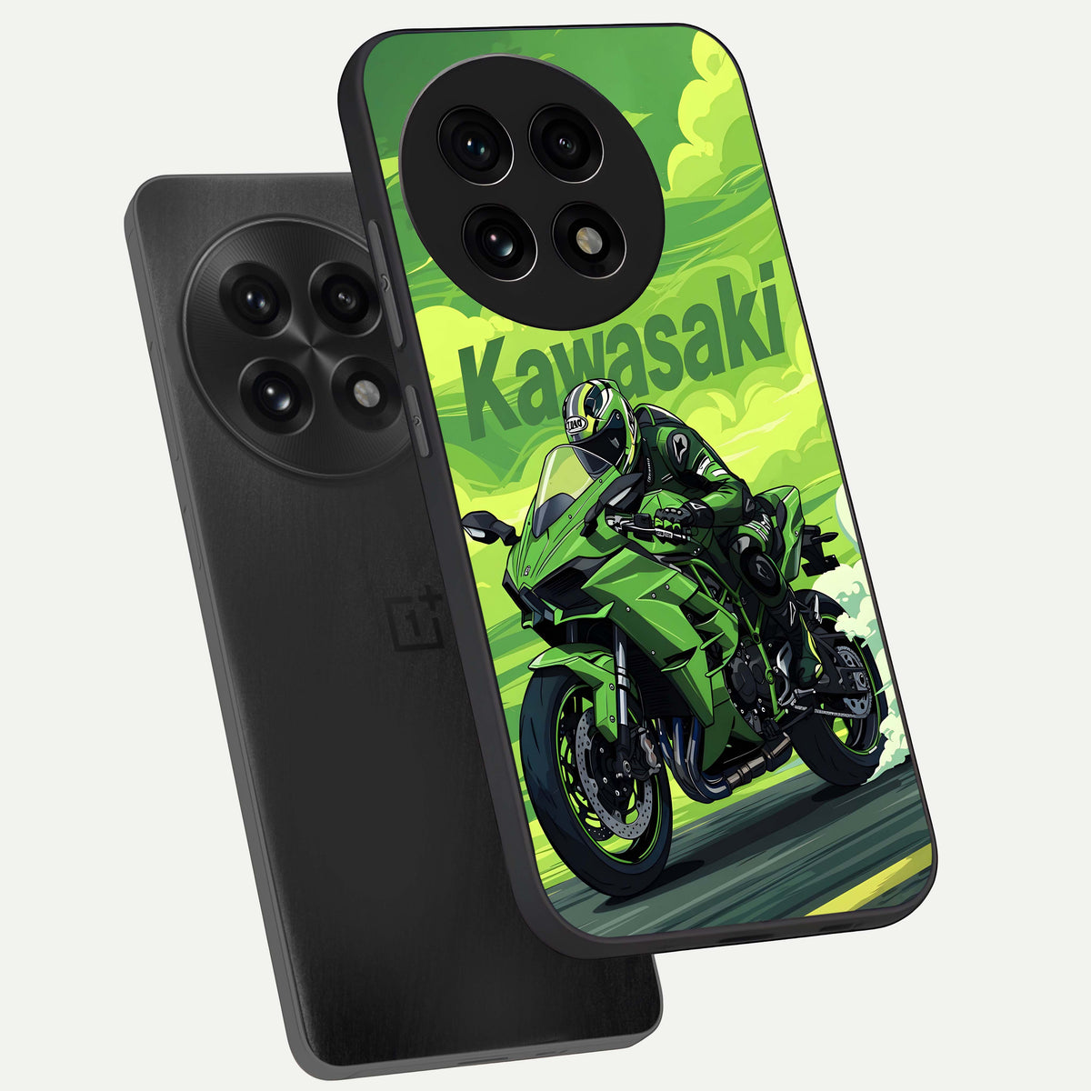  Greenery Sky phone case For OnePlus 13R showing premium glass back cover with detailed artwork