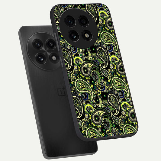  Green Lemon phone case For OnePlus 13R showing premium glass back cover with detailed artwork