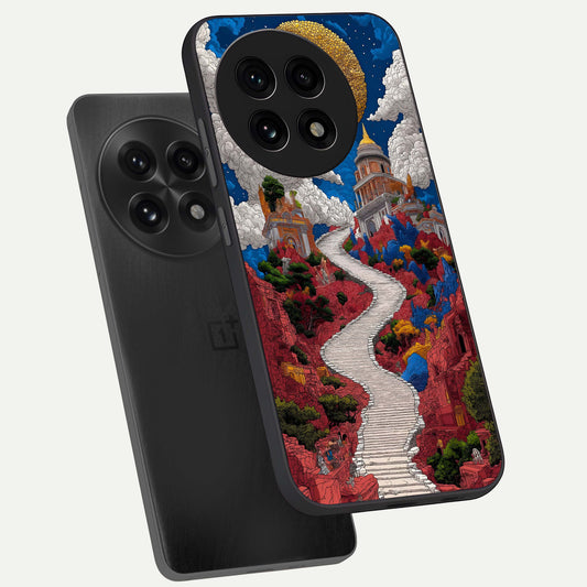  Heavenly Moon Path phone case For OnePlus 13R showing premium glass back cover with detailed artwork