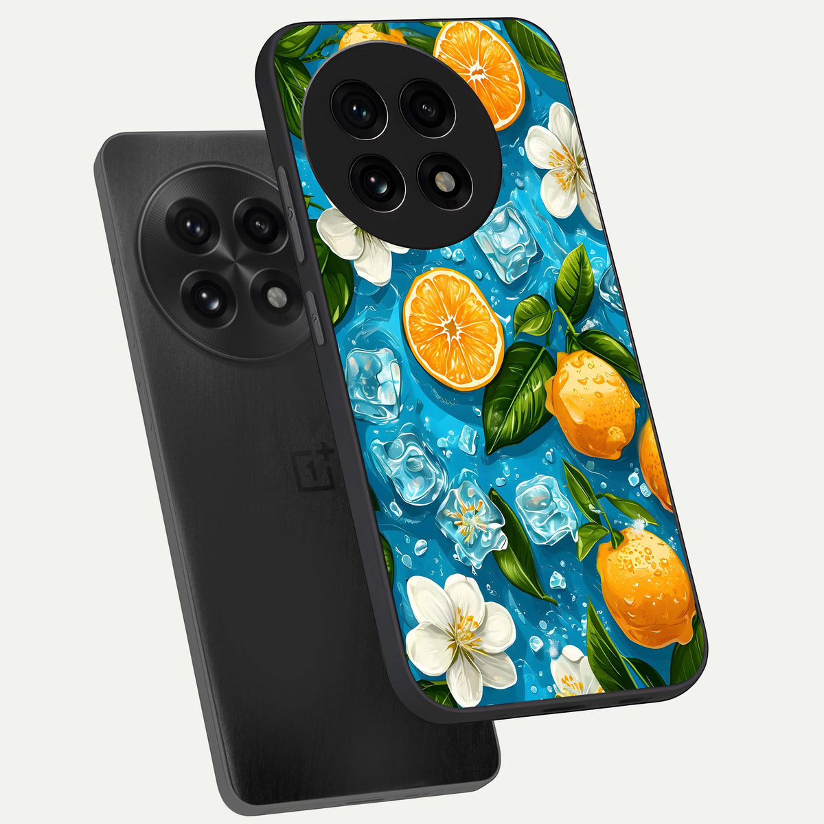 Ice Cube With Orange phone case For OnePlus 13R showing premium glass back cover with detailed artwork