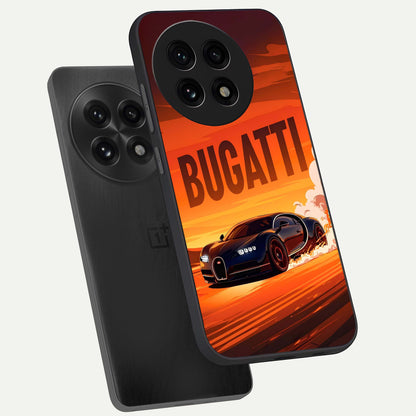  Inferno Bugatti Storm phone case For OnePlus 13R showing premium glass back cover with detailed artwork