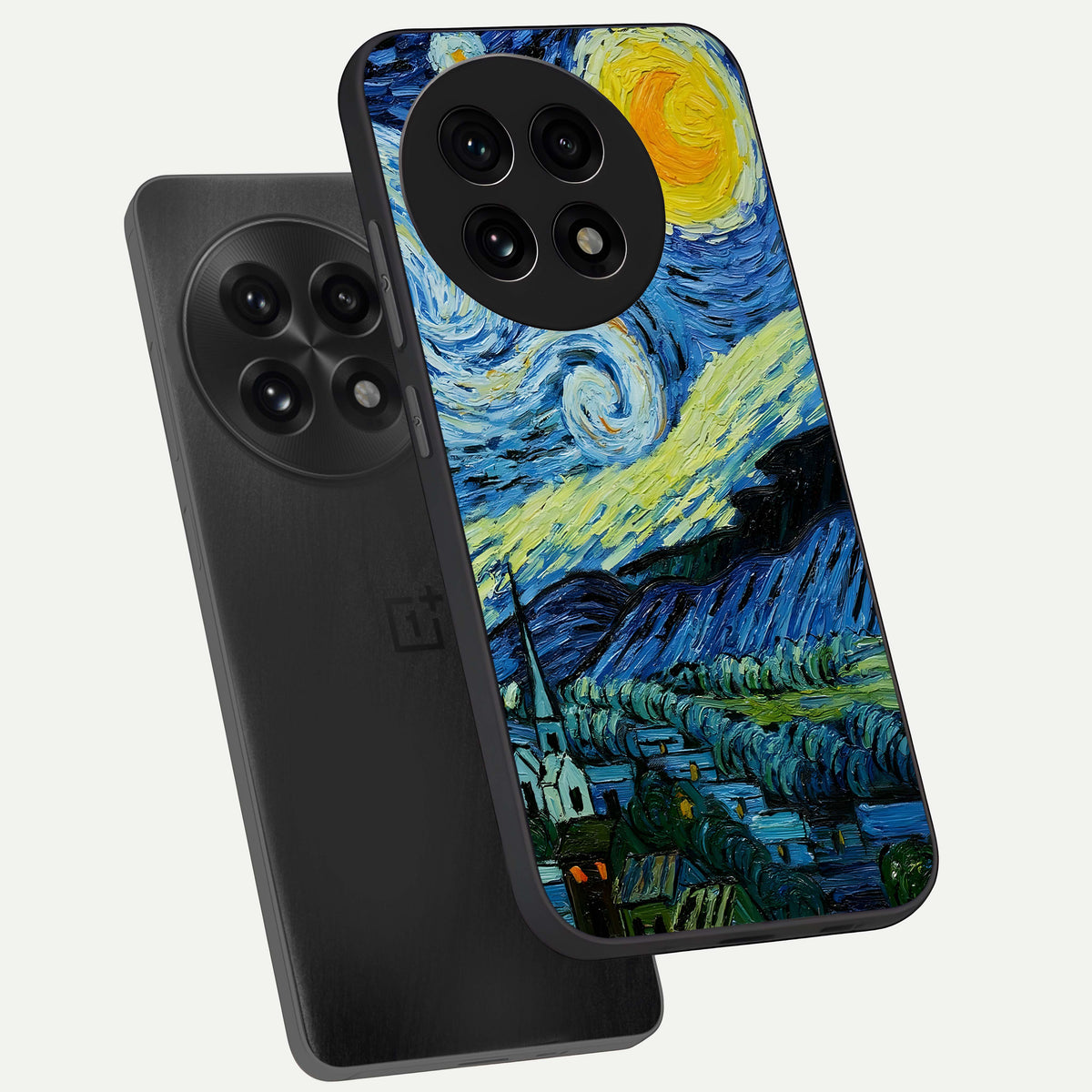  Inspired Van Gogh Art phone case For OnePlus 13R showing premium glass back cover with detailed artwork