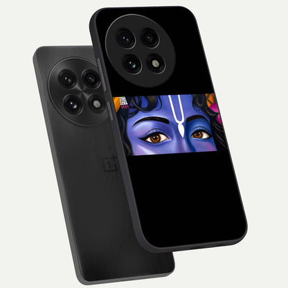  Krishna Eye phone case For OnePlus 13R showing premium glass back cover with detailed artwork