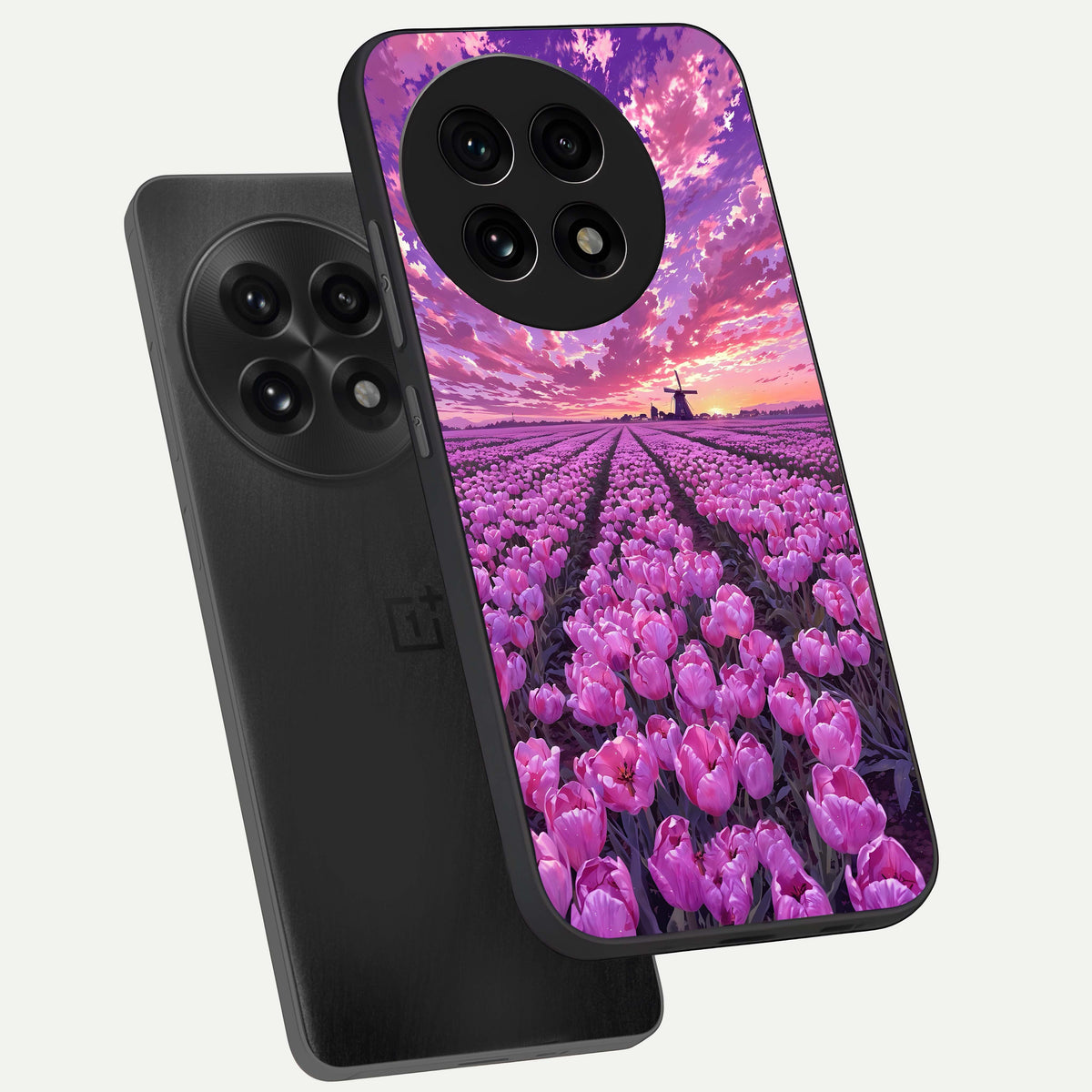  Lavender Dream Skies phone case For OnePlus 13R showing premium glass back cover with detailed artwork
