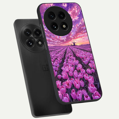  Lavender Dream Skies phone case For OnePlus 13R showing premium glass back cover with detailed artwork