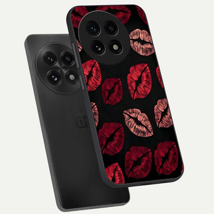  Midnight Kiss Love phone case For OnePlus 13R showing premium glass back cover with detailed artwork