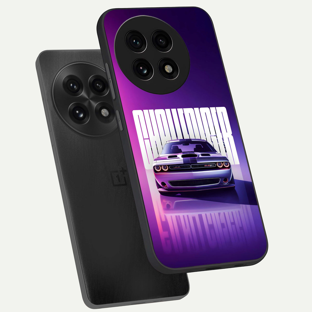 Midnight Muscle Ride phone case For OnePlus 13R showing premium glass back cover with detailed artwork