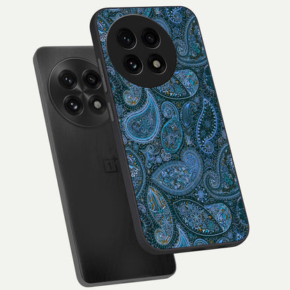  Midnight Paisley Glow phone case For OnePlus 13R showing premium glass back cover with detailed artwork