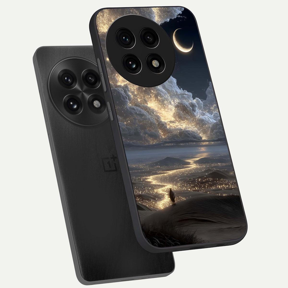  Moonlight Spark Path phone case For OnePlus 13R showing premium glass back cover with detailed artwork