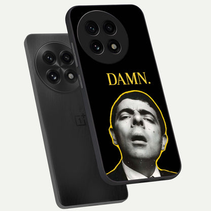 Mr Bean Damn phone case For OnePlus 13R showing premium glass back cover with detailed artwork